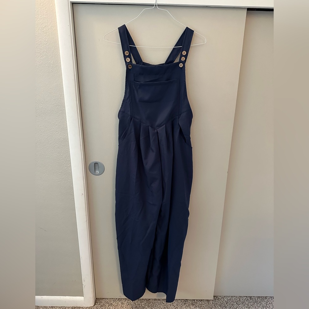 Wide Leg Navy Overalls